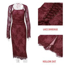 Avrilyaan Lace Bodycon Dress Sophisticated Evening Wear