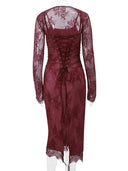 Avrilyaan Lace Bodycon Dress Sophisticated Evening Wear