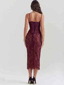 Avrilyaan Lace Bodycon Dress Sophisticated Evening Wear