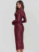 Avrilyaan Lace Bodycon Dress Sophisticated Evening Wear