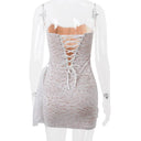 Avrilyaan Lace Strapless White Summer Dress Elegant Fashion Statement