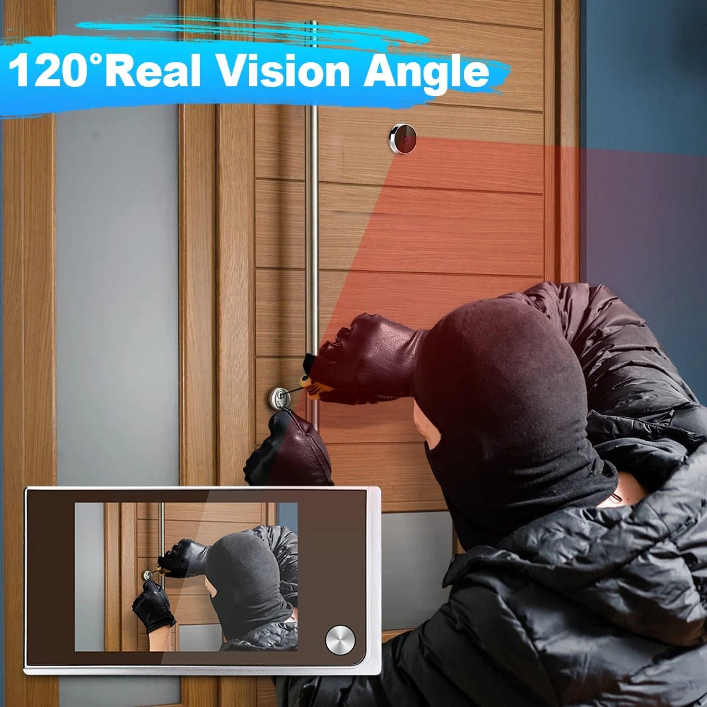 Awapow 3.5 Inch Door Bell Peephole Viewer - 120 Degree LCD Digital Door Bell Cam