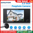 Awapow 3.5 Inch Door Bell Peephole Viewer - 120 Degree LCD Digital Door Bell Cam