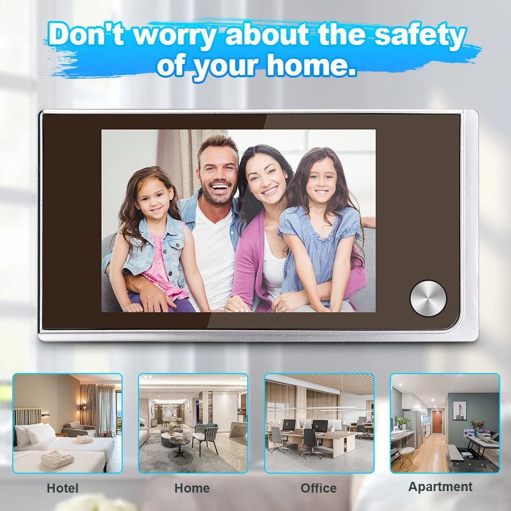 Awapow 3.5 Inch Door Bell Peephole Viewer - 120 Degree LCD Digital Door Bell Cam