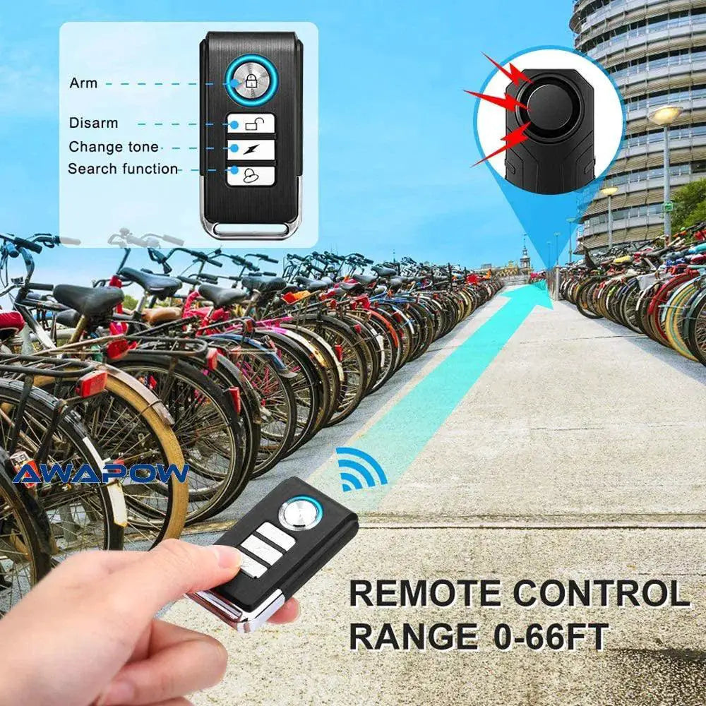 Awapow Motorcycle Alarm Wireless Waterproof Security System