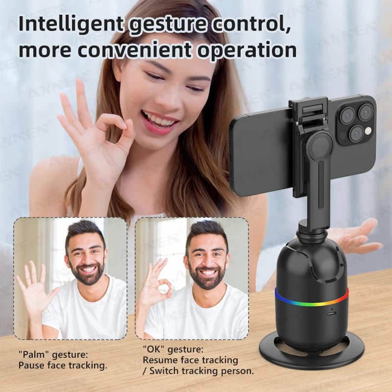 AXNEN P03 Smart Auto Face Tracking Desktop Gimbal - 360 Degree Auto Follow Shots