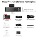 AZDOME M550 Pro Dash Cam 4K and 2.5K Triple Channel GPS 5.8GHz WiFi 24Hr Parking