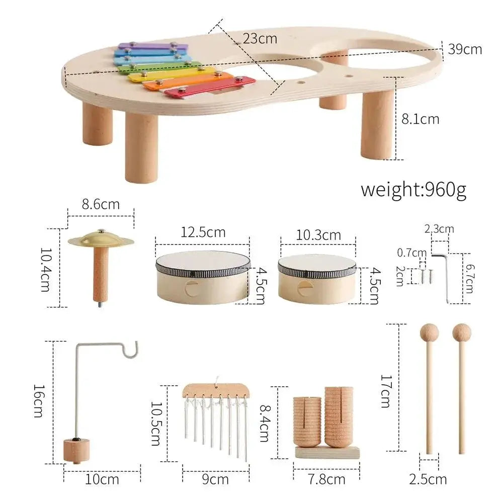 Baby Aeolian Bells Rattle Montessori Music Table Toys Set