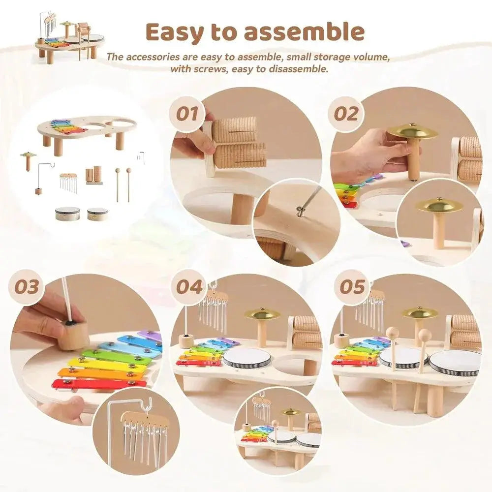 Baby Aeolian Bells Rattle Montessori Music Table Toys Set