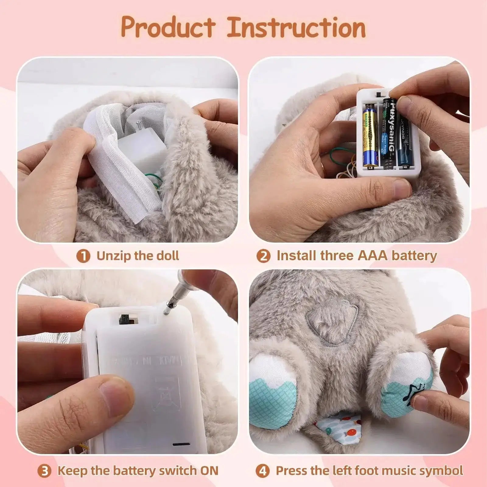 Baby Breathing Bear Soothing Otter Plush Doll Toy Gift