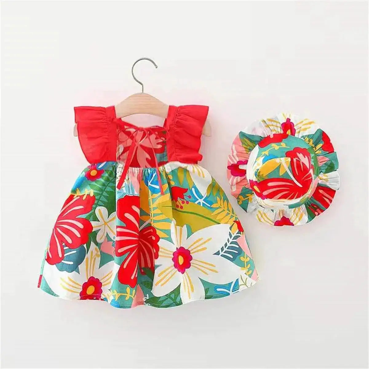 Baby Girl Tropical Flower Dress Summer Chic Daily Style