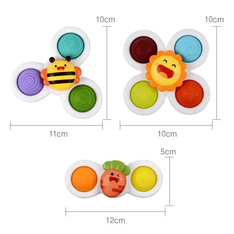 Baby Spinning Top Toy Colorful Rattle Suction Teether