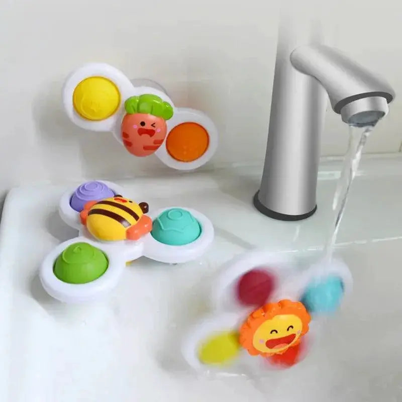 Baby Spinning Top Toy Colorful Rattle Suction Teether