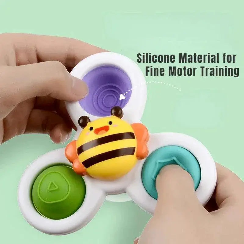 Baby Spinning Top Toy Colorful Rattle Suction Teether