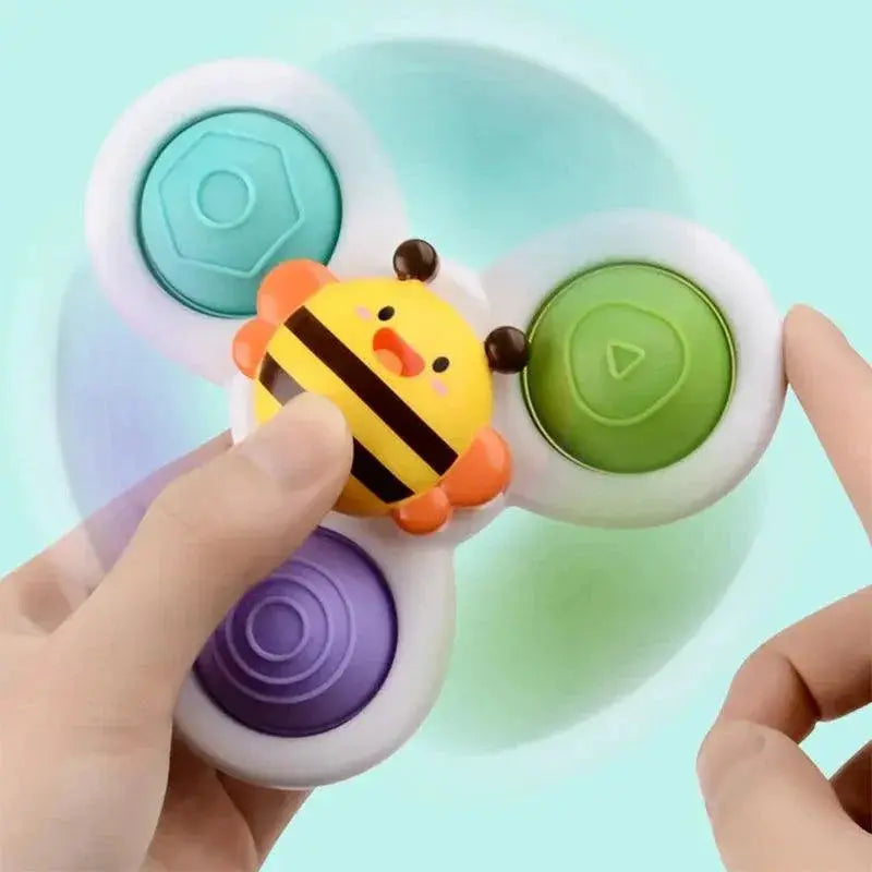 Baby Spinning Top Toy Colorful Rattle Suction Teether