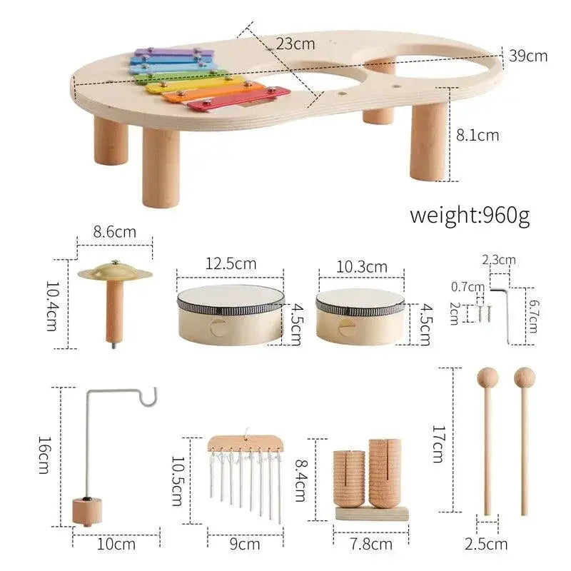 Baby Wooden Musical Instruments Set for Kids Percussion Toys