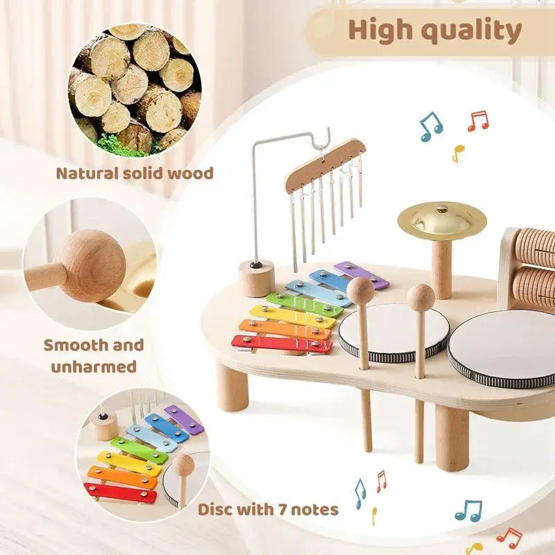 Baby Wooden Musical Instruments Set for Kids Percussion Toys