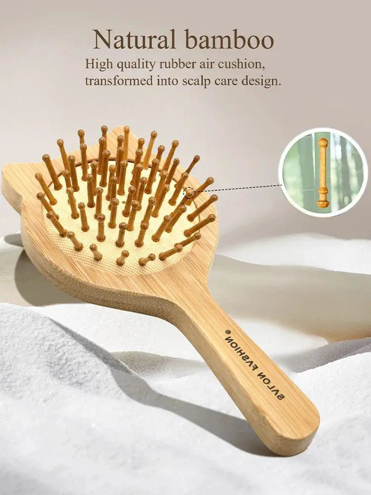 Bamboo Hair Brush Sustainable Anti Static Scalp Massage Tool