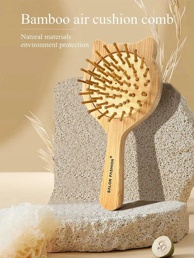 Bamboo Hair Brush Sustainable Anti Static Scalp Massage Tool