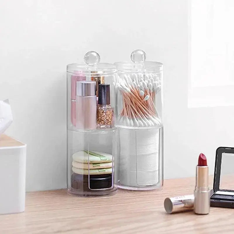 Bamboo Makeup Swabs and Cotton Pads Holder Organizer Elegant