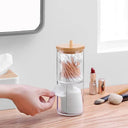 Bamboo Makeup Swabs and Cotton Pads Holder Organizer Elegant