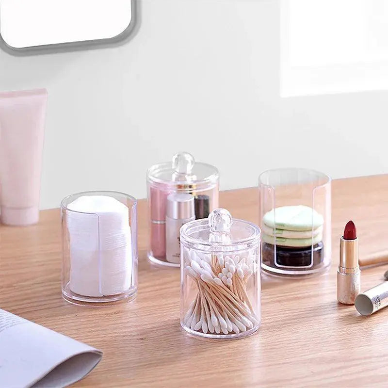 Bamboo Makeup Swabs and Cotton Pads Holder Organizer Elegant