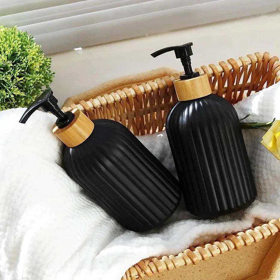 Bamboo Pump Strip Soap Dispenser Eco Friendly Bottle Kitchen