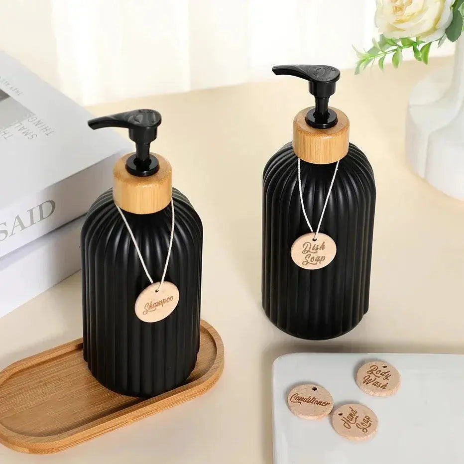 Bamboo Pump Strip Soap Dispenser Eco Friendly Bottle Kitchen