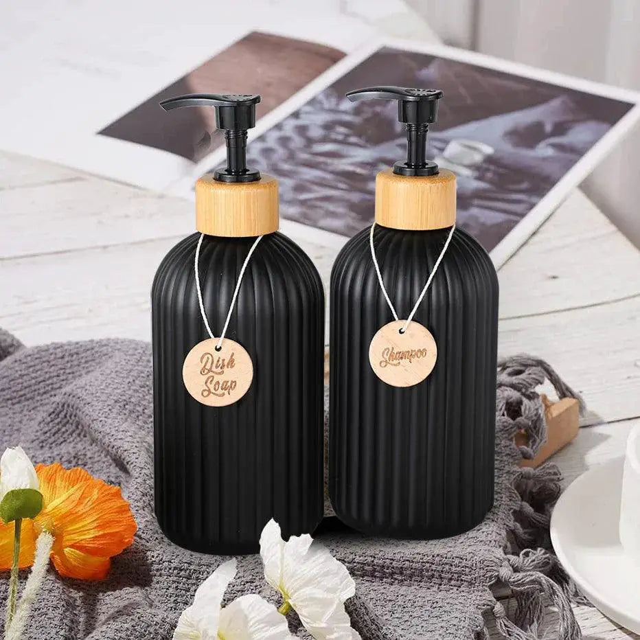 Bamboo Pump Strip Soap Dispenser Eco Friendly Bottle Kitchen