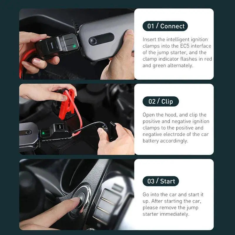 12000mAh Emergency Car Jump Starter Power Bank With USB
