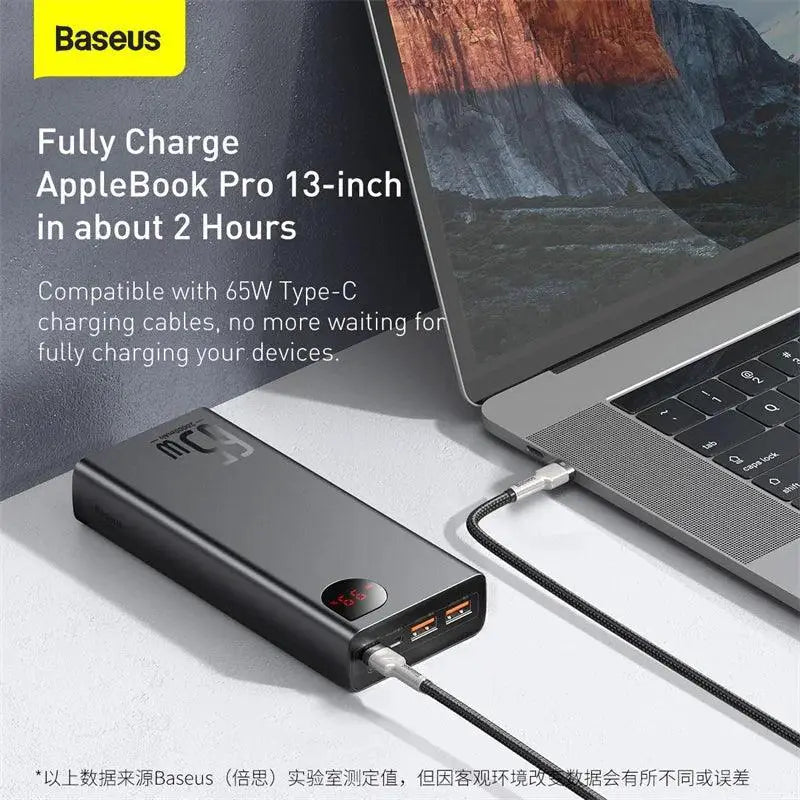 Baseus 20000mAh 65W Fast Charging Power Bank Portable Battery