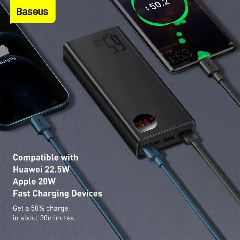 Baseus 20000mAh 65W Fast Charging Power Bank Portable Battery