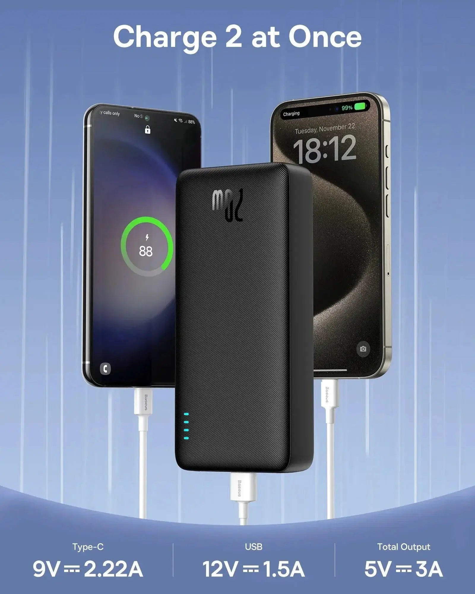 Baseus 20000mAh Fast Charge PD 20W Power Bank for iPhone