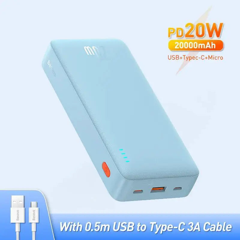 Baseus 20000mAh Fast Charge PD 20W Power Bank for iPhone