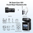 Baseus Dash Cam VD1 Dual Front Rear GPS