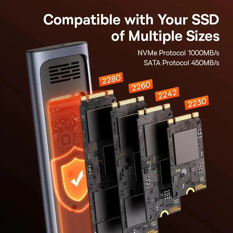 Baseus M2 NVMe SATA SSD Case Portable External Enclosure