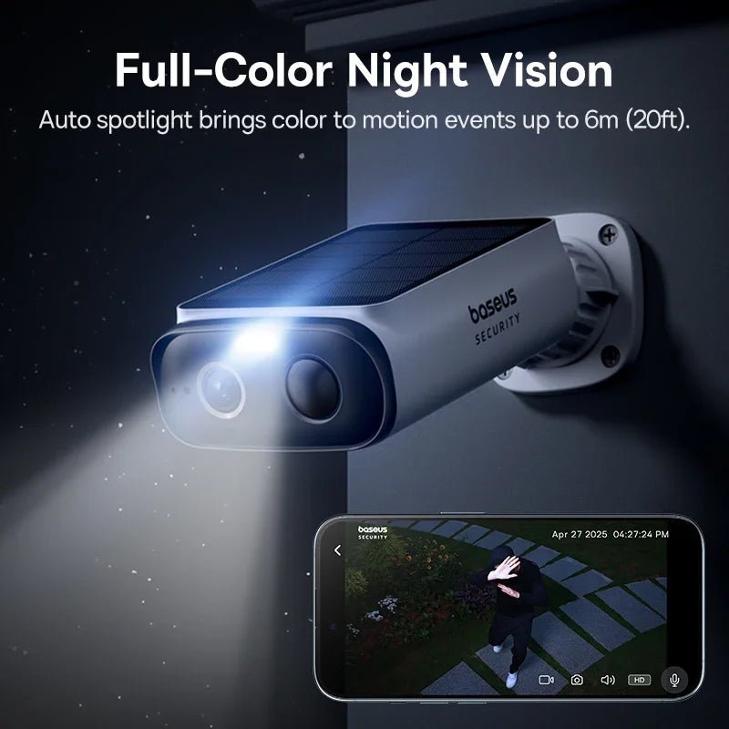 Baseus S1 Lite Solar Security Cameras - 2K FHD Wireless Outdoor With 135 Deg FOV
