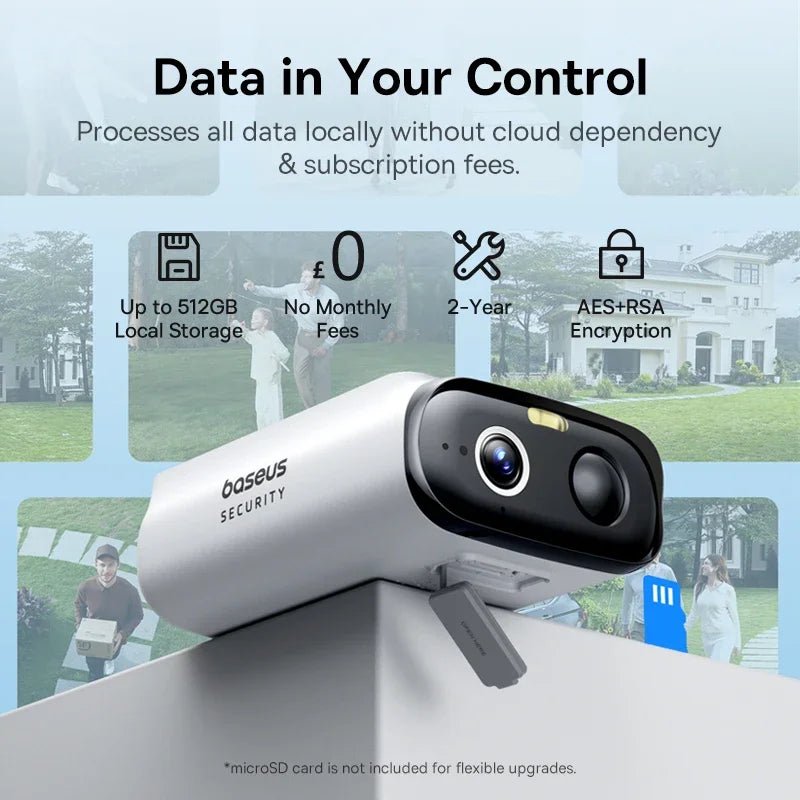 Baseus S1 Lite Solar Security Cameras - 2K FHD Wireless Outdoor With 135 Deg FOV