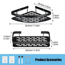 Bathroom Shelf Organizer: Sleek Aluminum Shower Caddy