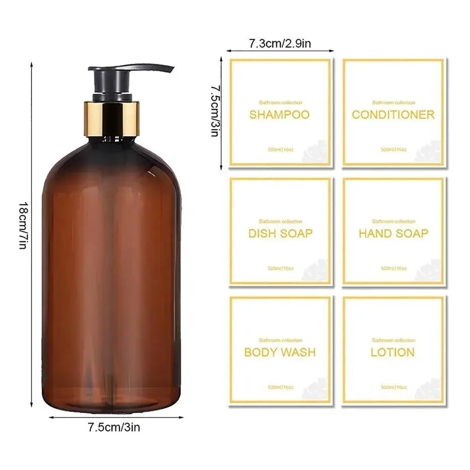 Bathroom Shower Pump Bottle Set Refillable Multipurpose Kit