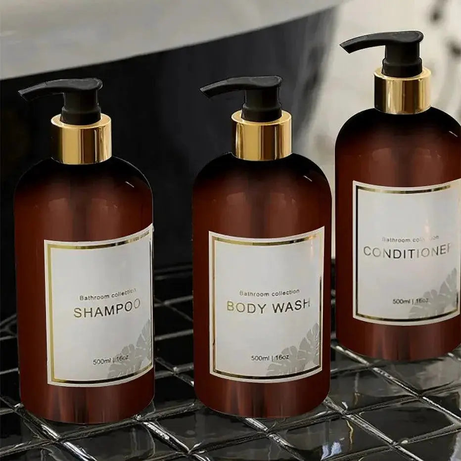 Bathroom Shower Pump Bottle Set Refillable Multipurpose Kit
