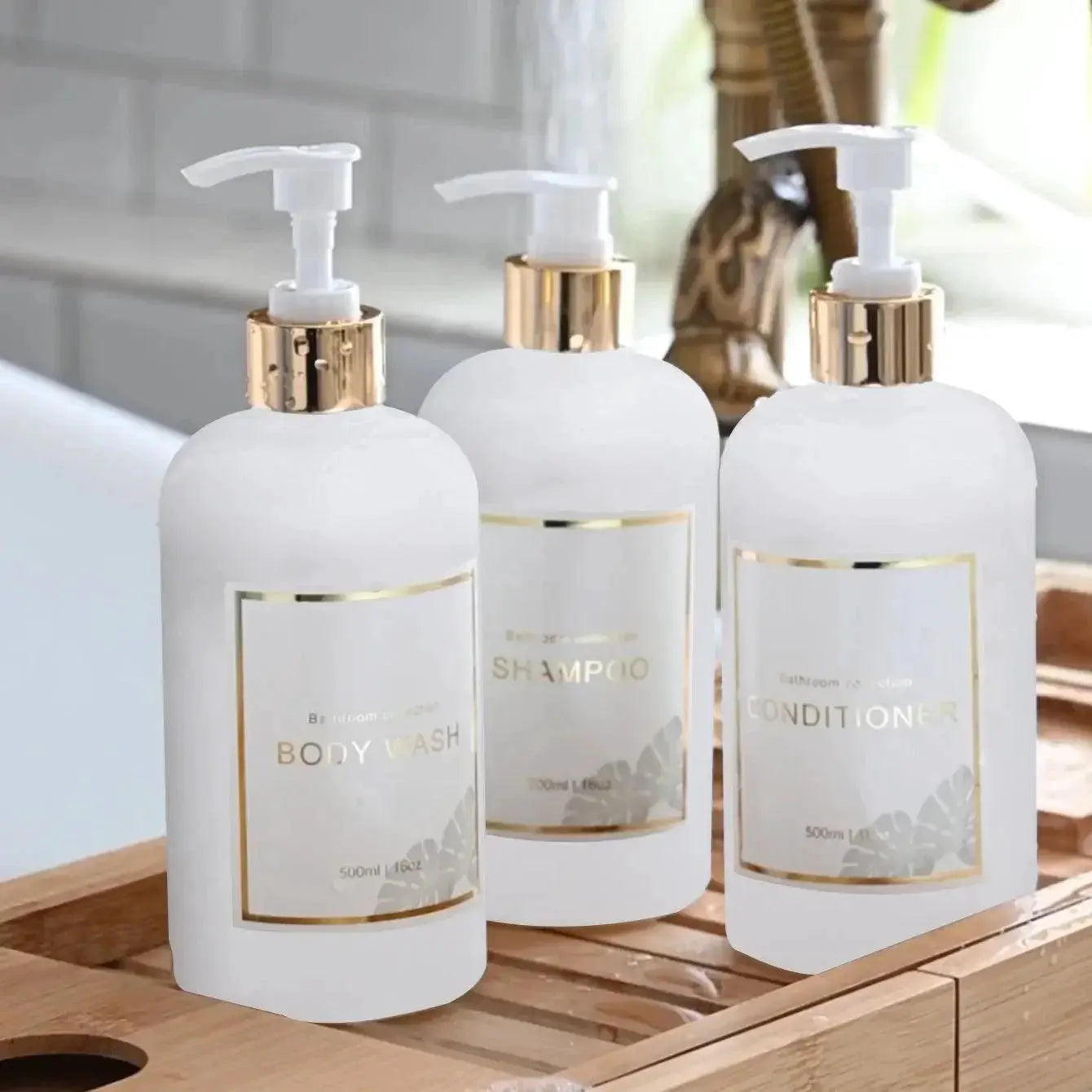Bathroom Shower Pump Bottle Set Refillable Multipurpose Kit