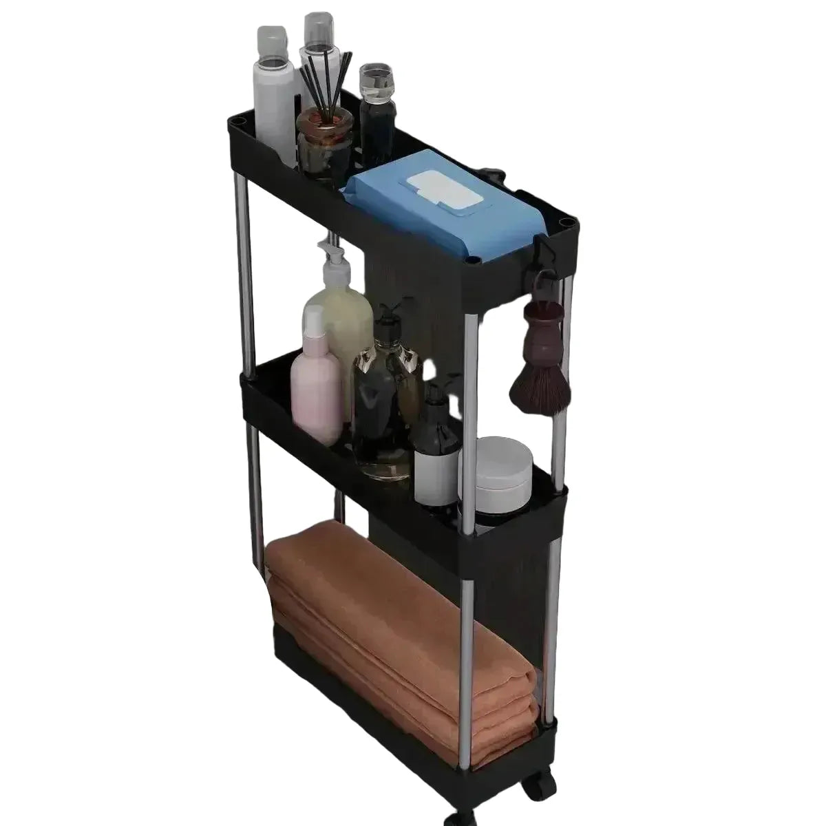 Bathroom Storage Cart Adjustable Design Organization System - WHITE 4 levels product image