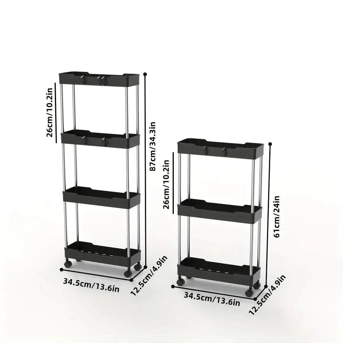 Bathroom Storage Cart Adjustable Design Organization System