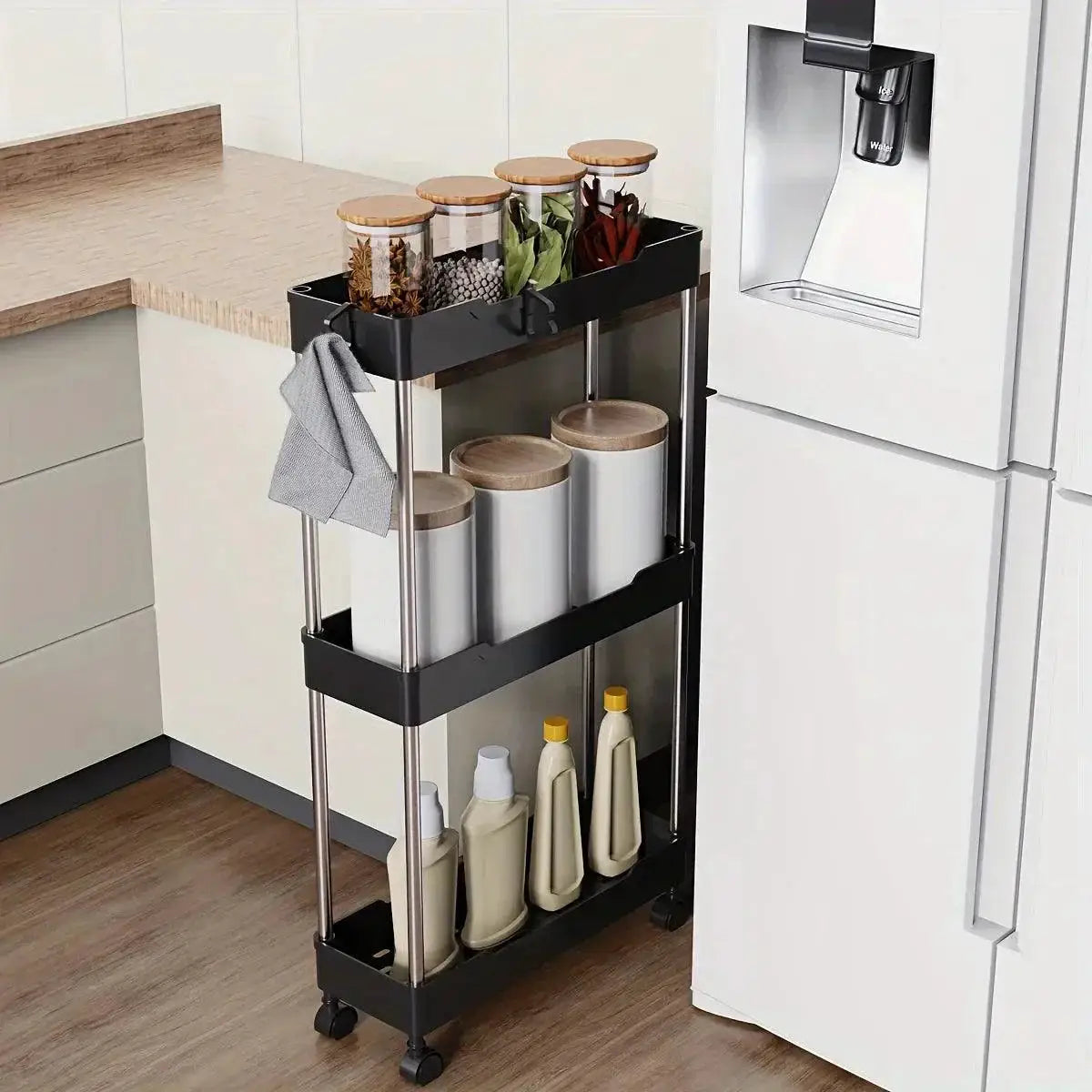 Bathroom Storage Cart Adjustable Design Organization System