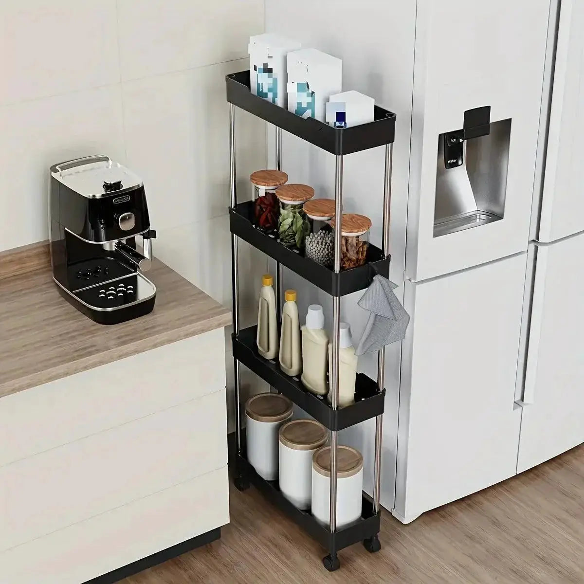Bathroom Storage Cart Adjustable Design Organization System