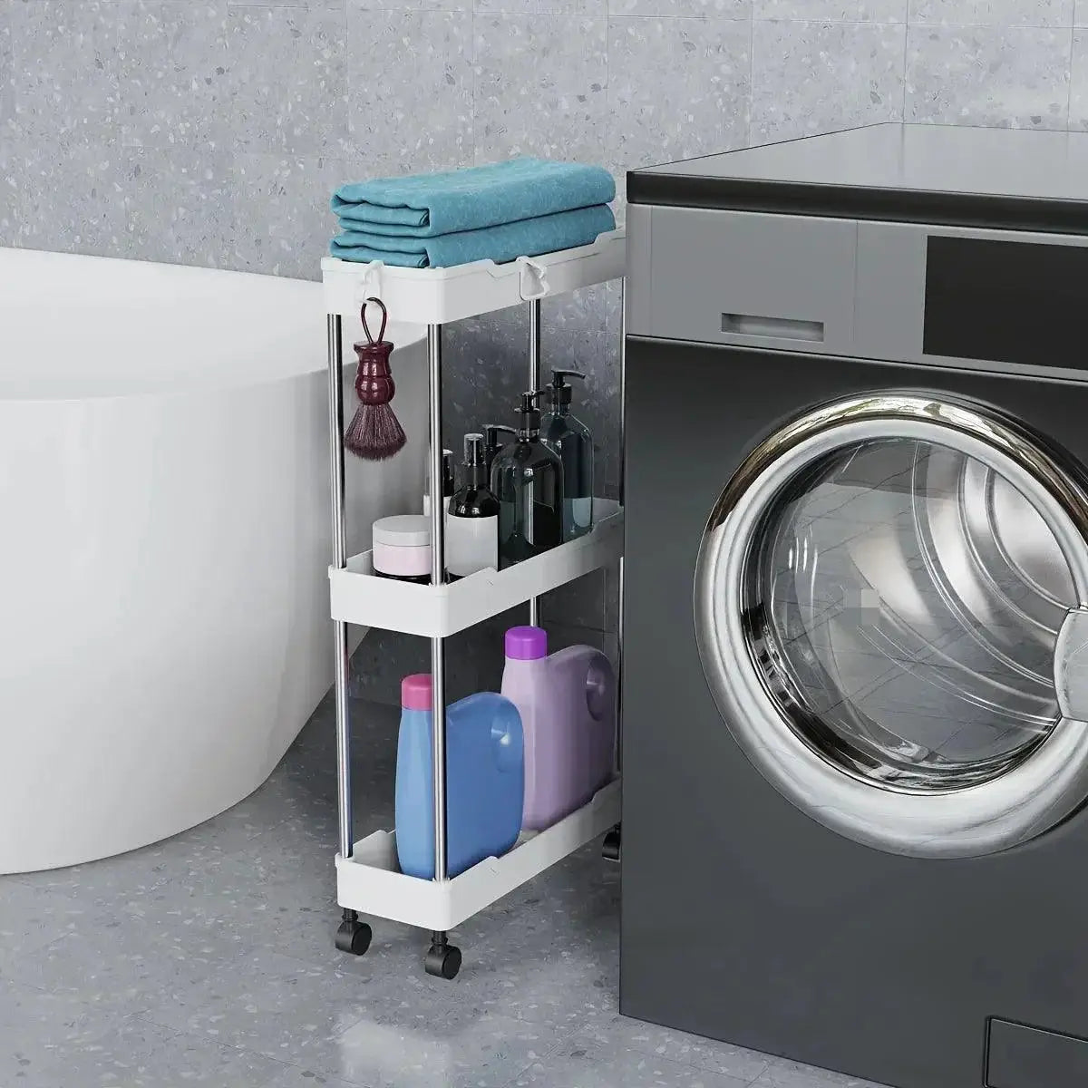 Bathroom Storage Cart Adjustable Design Organization System