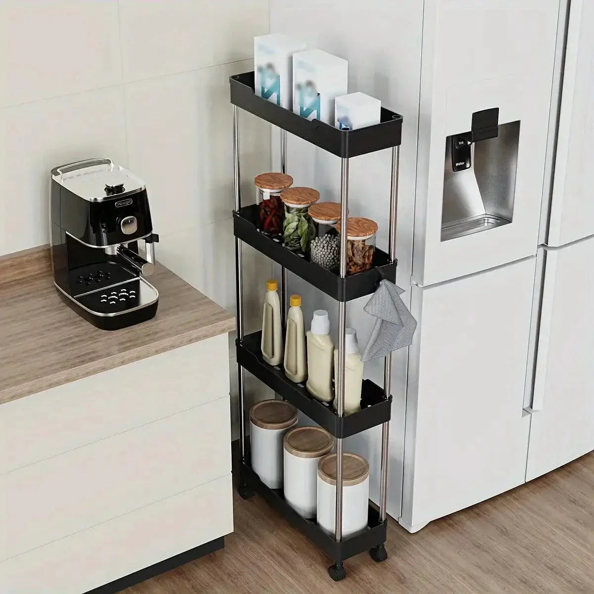 Bathroom Storage Cart Adjustable Design Organization System