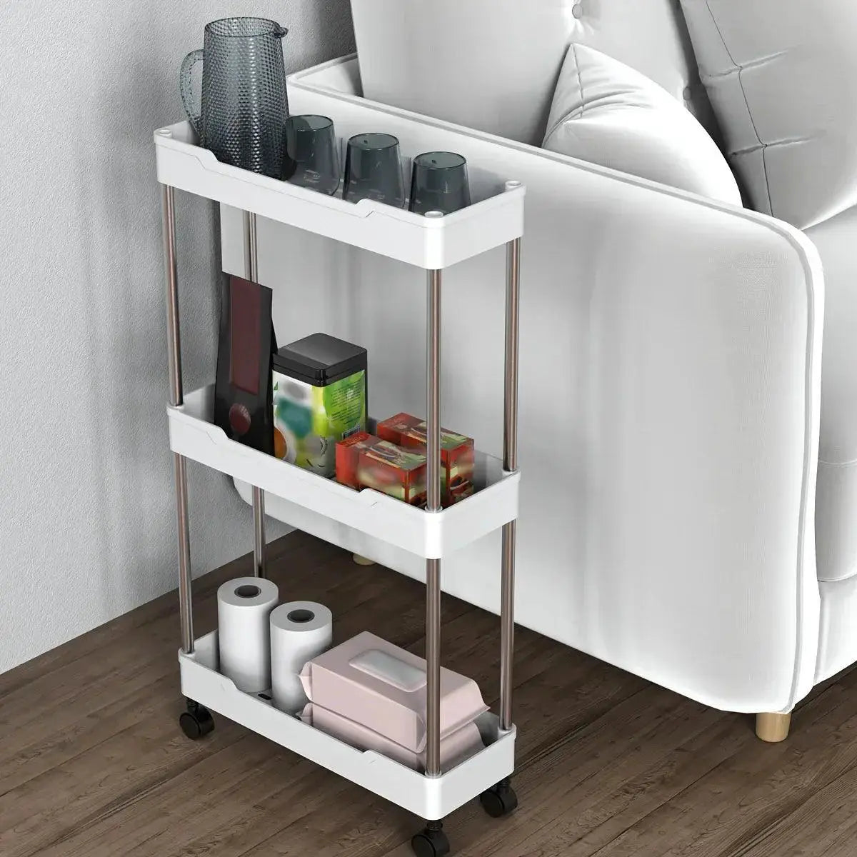 Bathroom Storage Cart Adjustable Design Organization System
