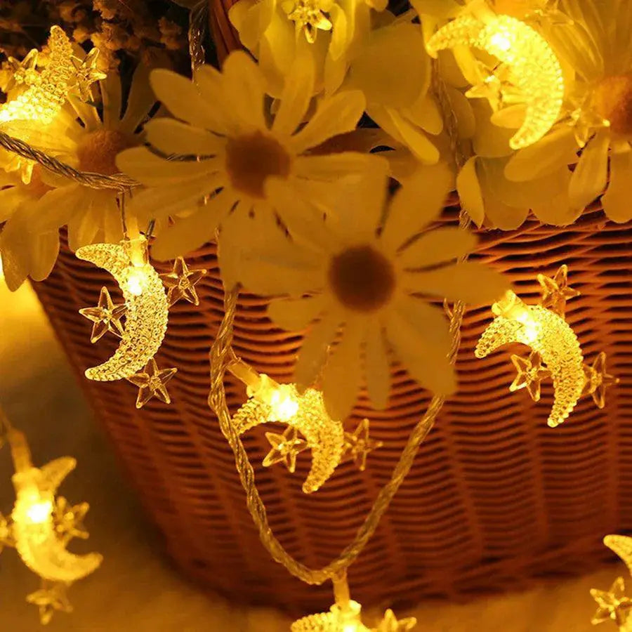 Battery Operated Star and Moon Fairy Lights Ramadan